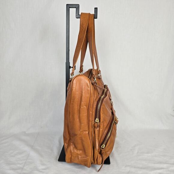 Gianni Bini Leather Shoulder Bag Chestnut - Cognac Brown - Picture 9 of 16